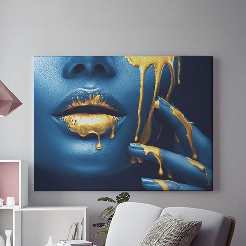 Tablou Canvas Golden temptation 4 - Blue Pearl - 70x100cm - Oferta