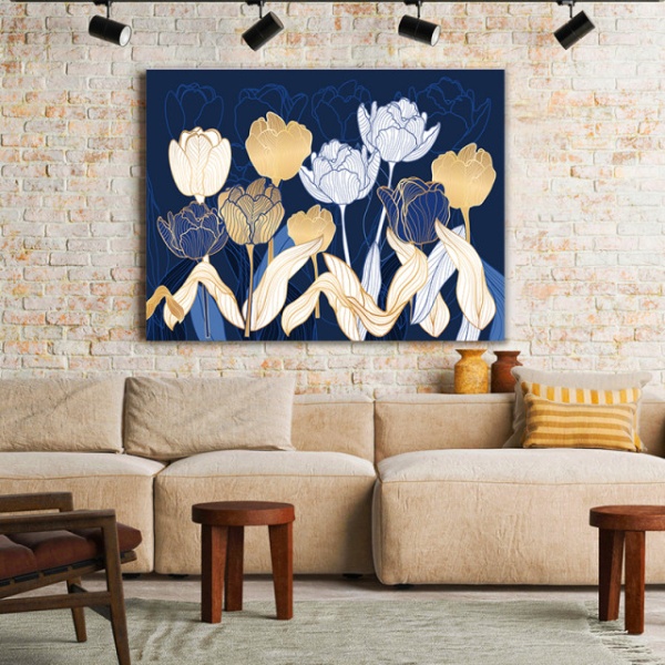 Tablou Canvas Golden Tulips