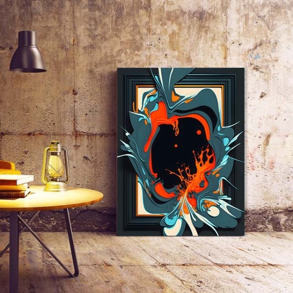 Tablou Canvas Modern Abstract - 3D Splash in a frame