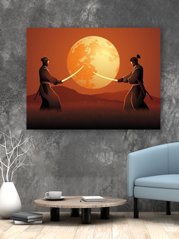 Tablou Samurai in lumina lunii