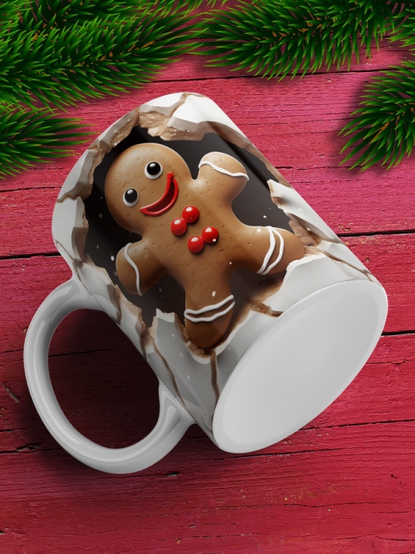 Cana De Craciun - Funny Gingerbread Man breaking the Cake