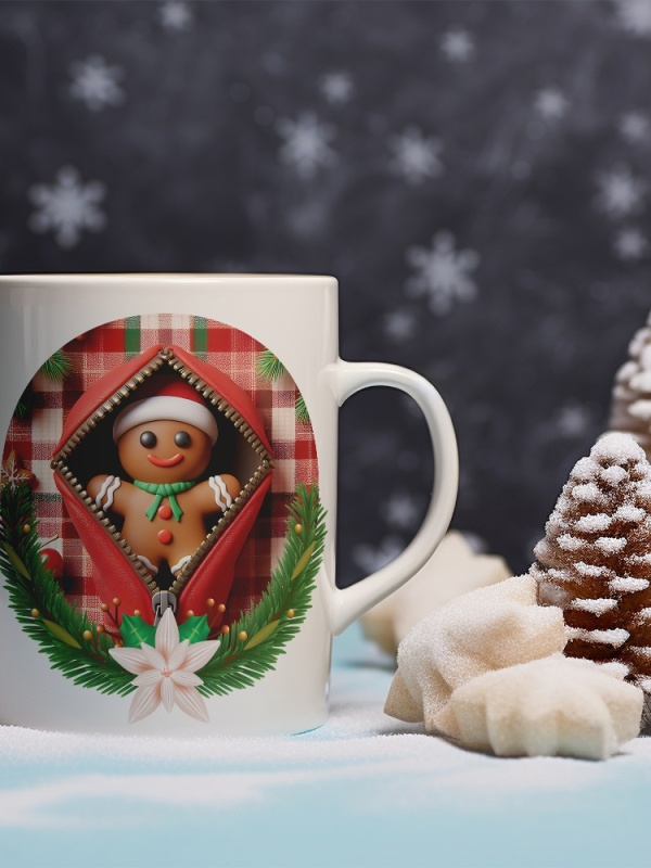 Cana De Craciun - Gingerbread Man in a Pocket (mesaj personalizat)