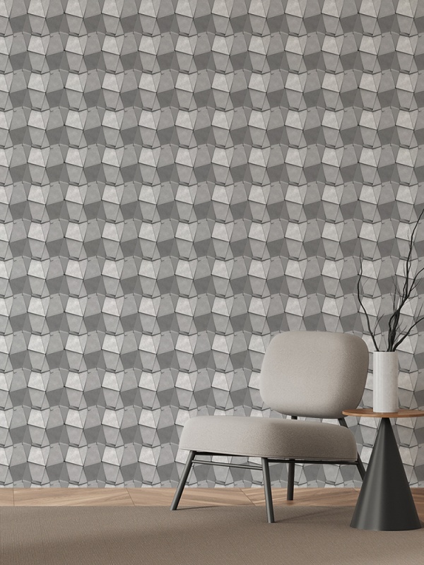 Fototapet 3D - Prisme hexagonale cu aspect metalic 3D066