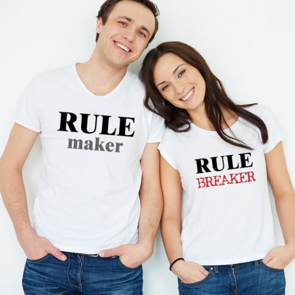 Set Imprimeu Tricouri - Rule Maker & Rule Breaker