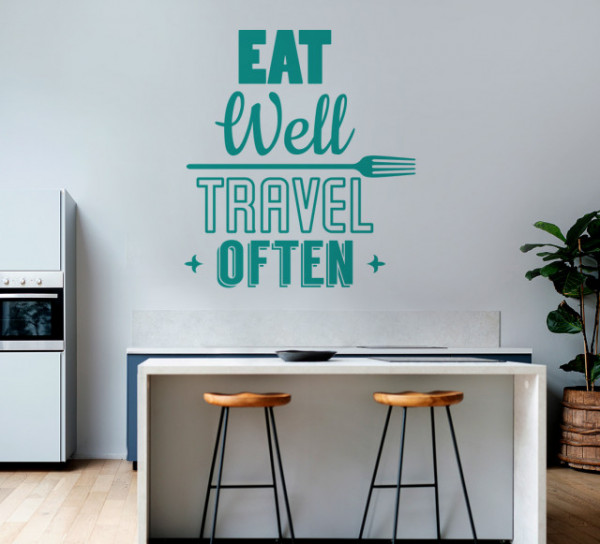 Sticker Bucatarie - Eat well, travel often