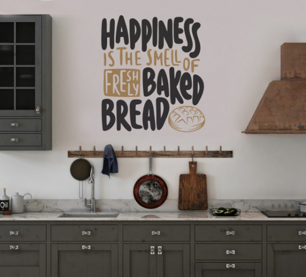 Sticker Bucatarie - Happiness is the smell of bread