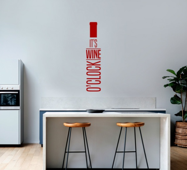Sticker Bucatarie - Wine o'clock bottle 1