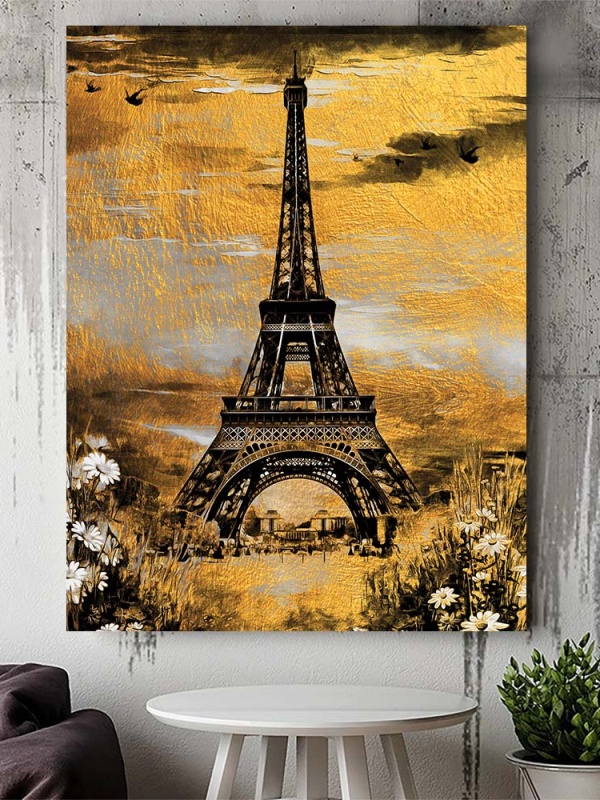 Tablou Canvas - Golden Eiffel Tower