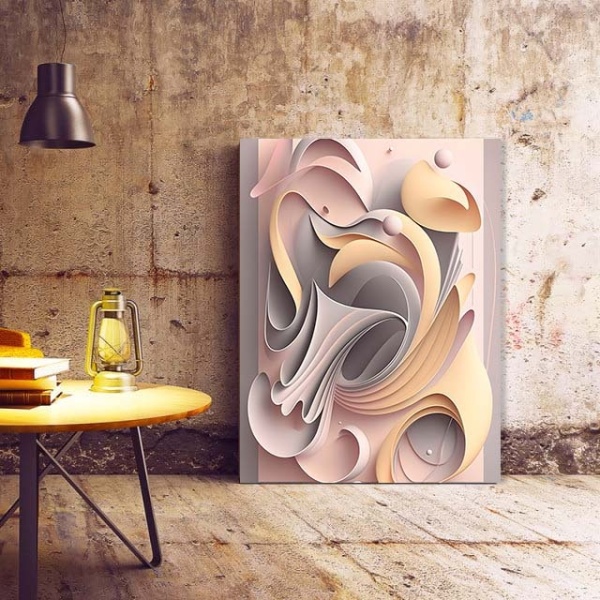 Tablou Canvas Modern Abstract - 3D Pastel fluid geometry