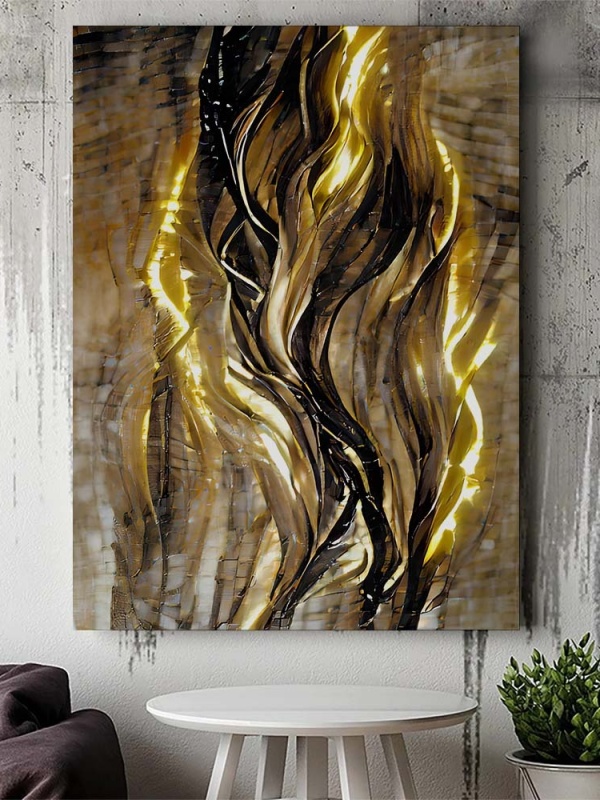 Tablou Canvas Modern Abstract - Abstract golden flames
