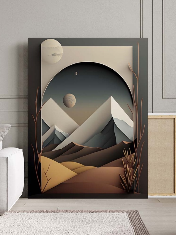 Tablou Canvas Modern Abstract - Abstract landscape with mountains