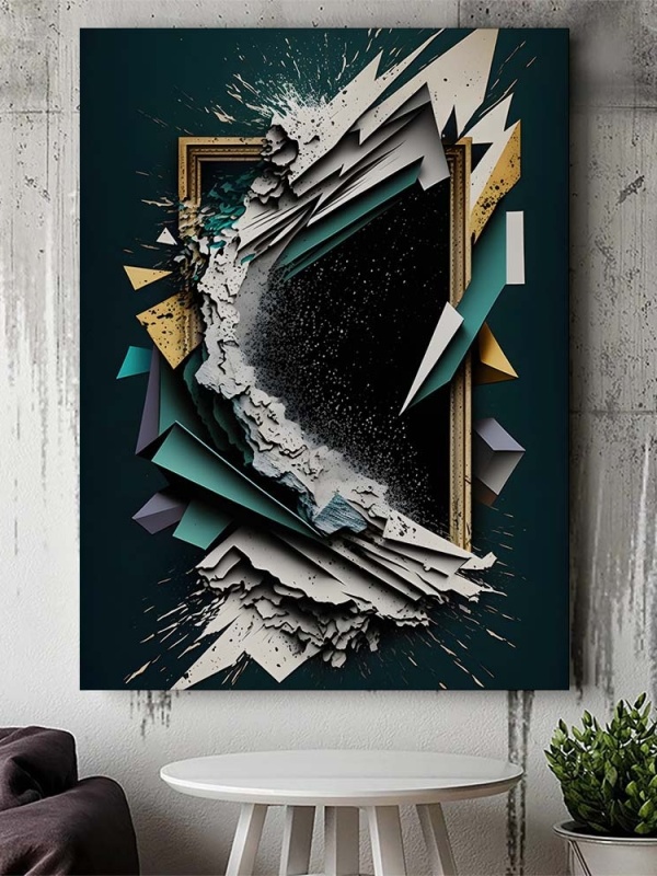 Tablou Canvas Modern Abstract - Exploding 3D frame