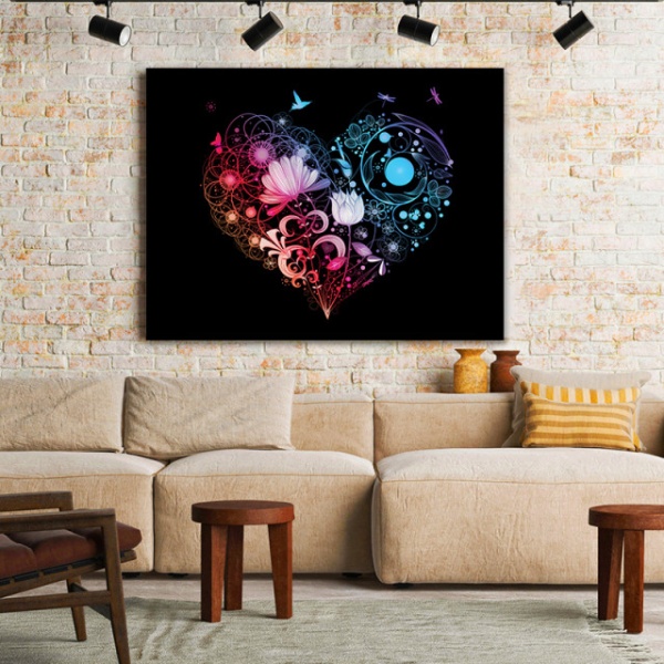 Tablou Canvas Rainbow Glowing Heart