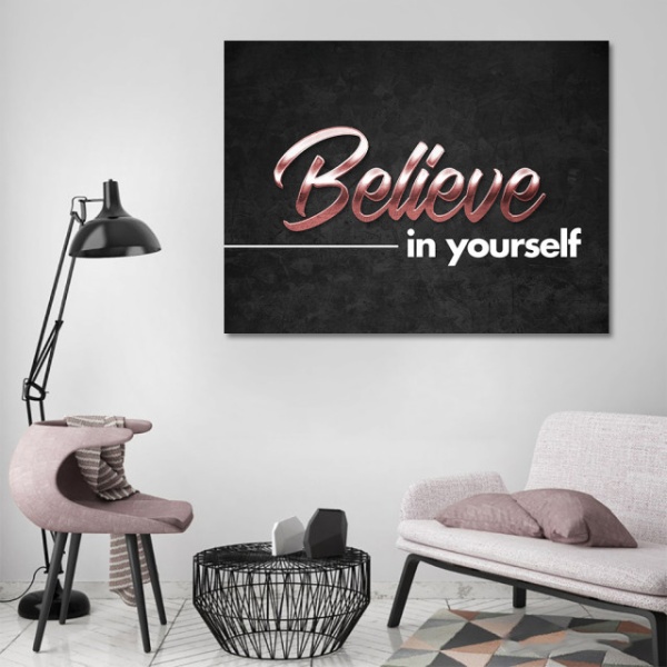 Tablou Motivational - Believe in yourself (bronze)