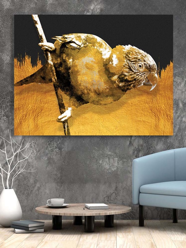 Tablou Canvas - Golden Parrot on a Branch