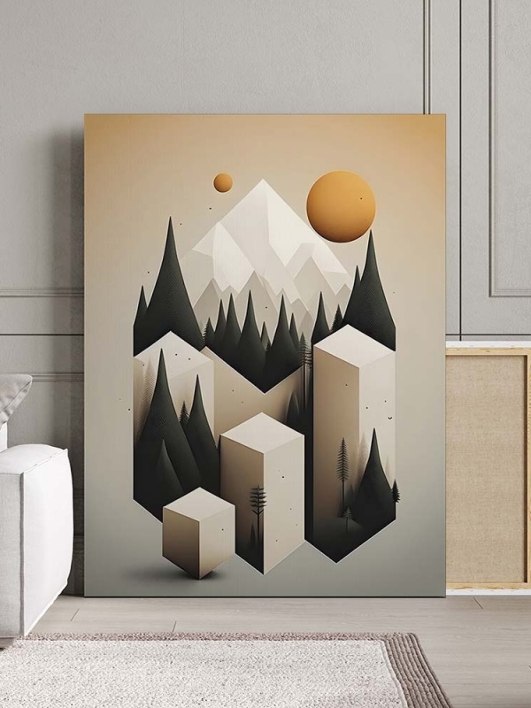 Tablou Canvas Modern Abstract - 3D Cubic landscape