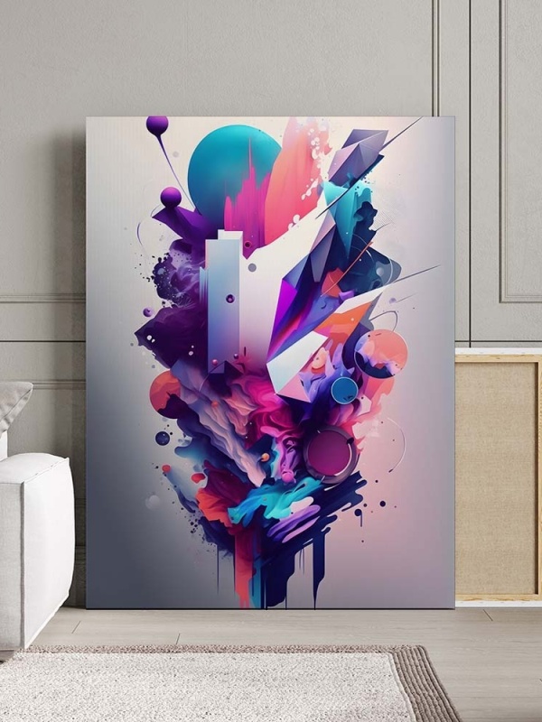 Tablou Canvas Modern Abstract - 3D Spatial pastel painting