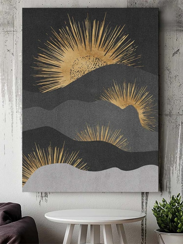 Tablou Canvas Modern Abstract - Abstract golden suns
