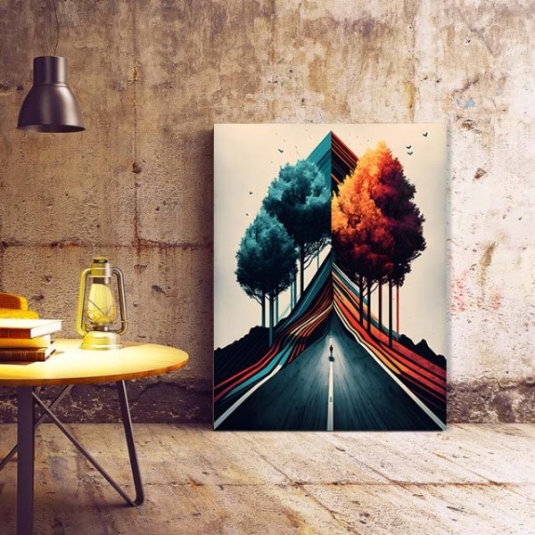 Tablou Canvas Modern Abstract - Abstract pathway to a surreal landscape