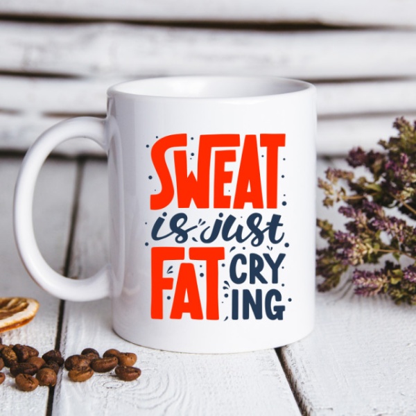Cana cu Mesaj Sweat Is Just Fat Crying