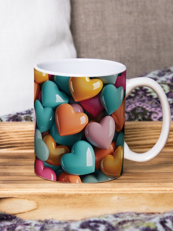 Cana Valentine's Day - Inimi multicolore 3D
