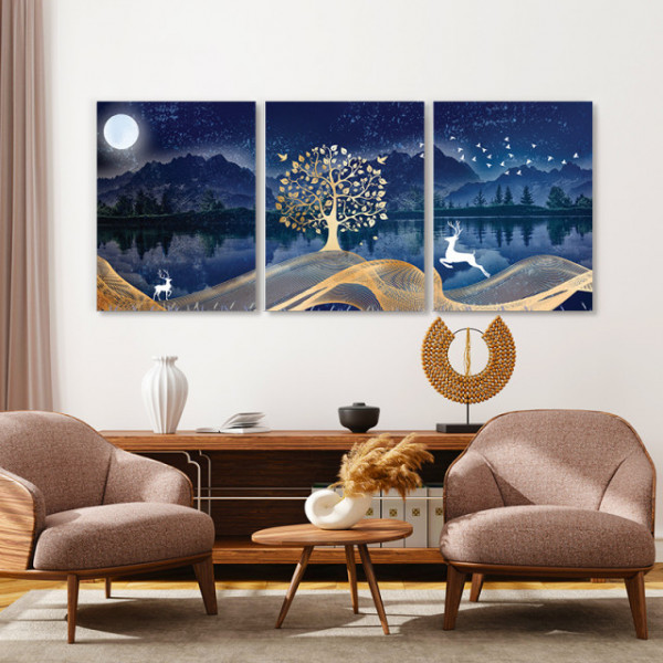 Set Tablouri Canvas - Enchanted Forest At Night