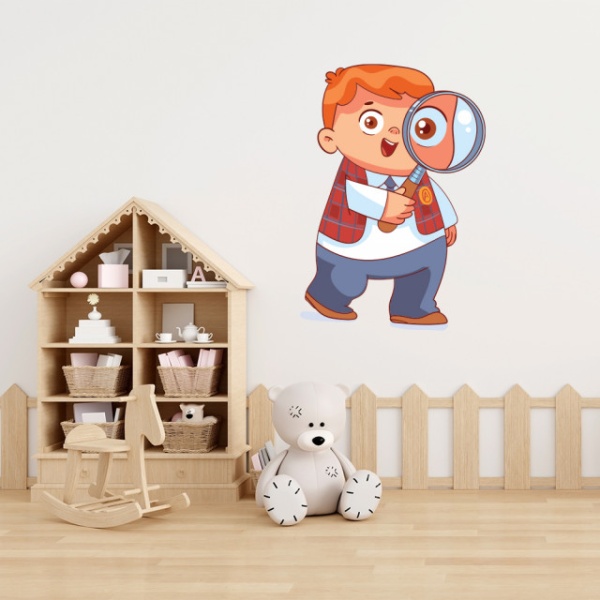 Sticker Baiatul cu lupa