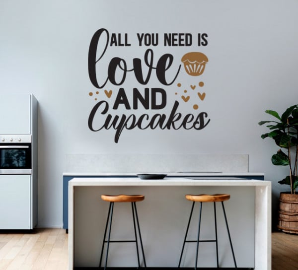 Sticker Bucatarie - Love and cupcakes