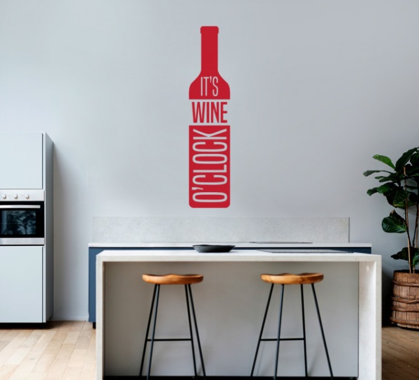 Sticker Bucatarie - Wine o'clock bottle 2