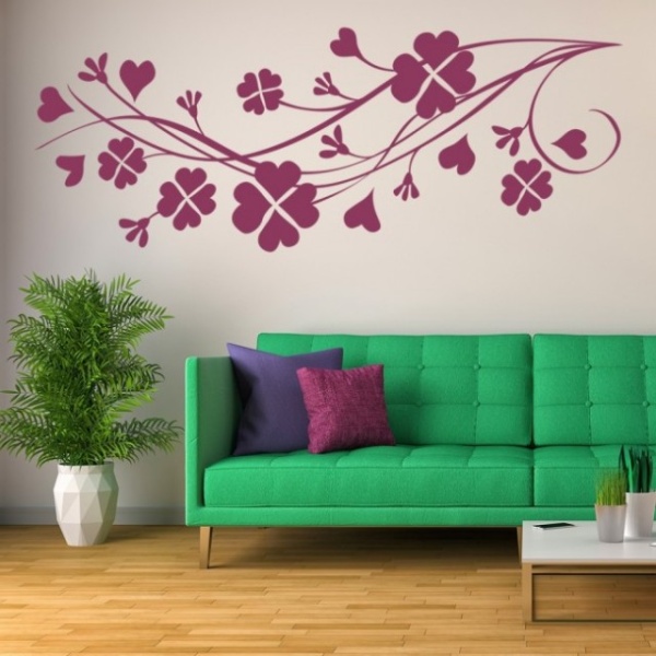 Sticker De Perete Clover Heart Branch