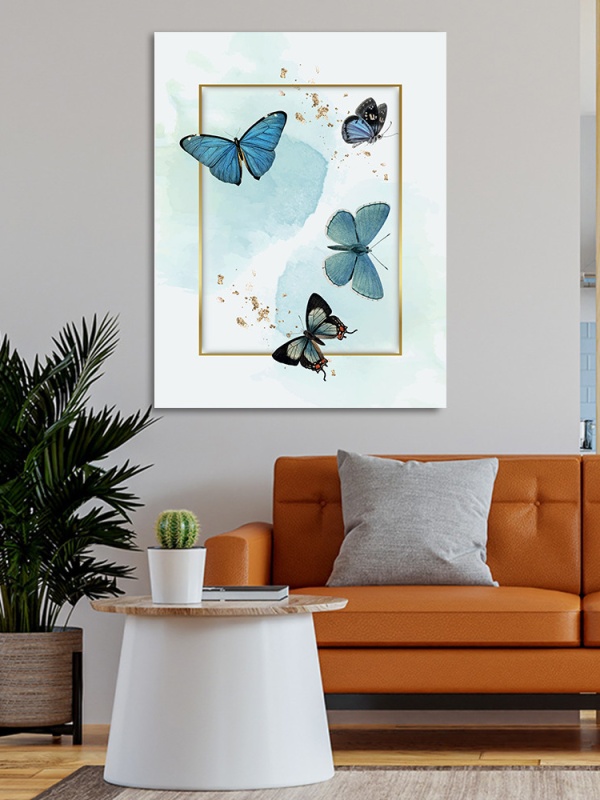 Tablou Butterflies and golden frame