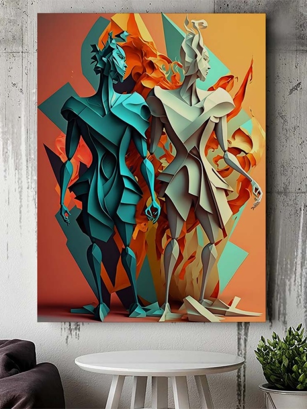 Tablou Canvas Modern Abstract - 3D Quilling couple