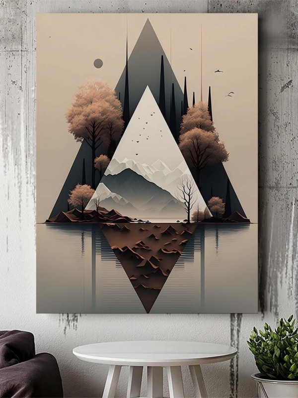 Tablou Canvas Modern Abstract - Abstract landscape with triangles