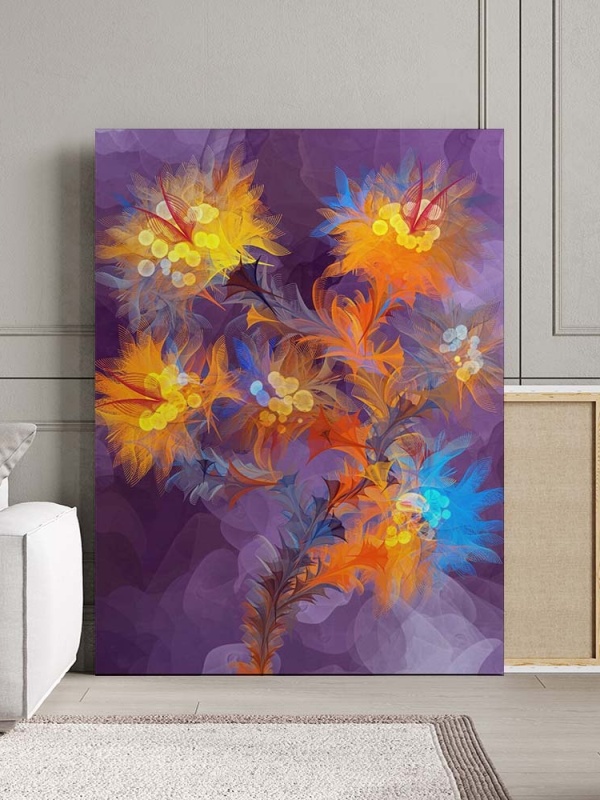 Tablou Canvas Modern Abstract - Abstract painting with multilayered flowers