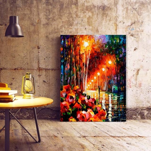 Tablou Canvas Modern Abstract - Seara ploioasa in parc