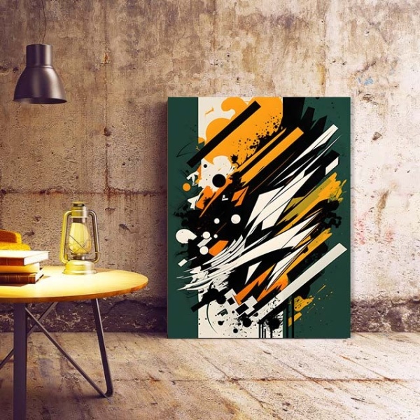 Tablou Canvas Modern Abstract - Zig zag grafitti painting