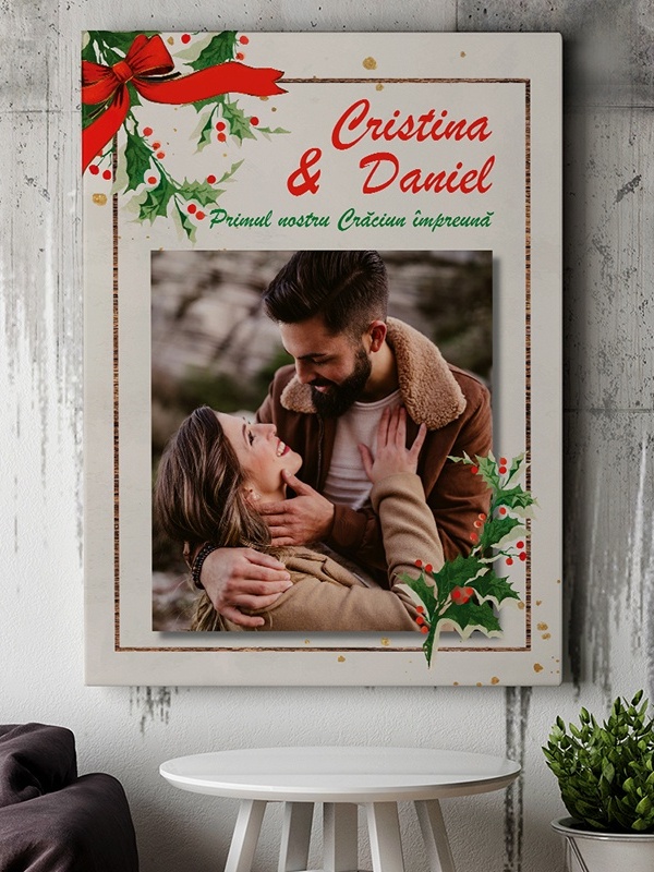 Tablou Canvas Personalizat - Primul nostru Craciun impreuna