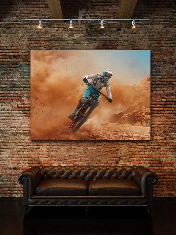Tablou Downhill dusty biking