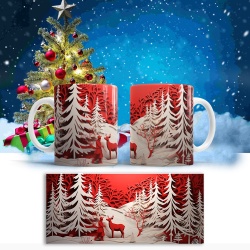 Cana De Craciun - 3D Santa and Reindeer