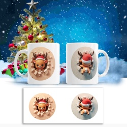 Cana De Craciun - Cute Small Reindeer Breaking the Mug - Img 2