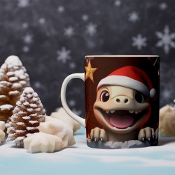 Cana De Craciun - Cute White Baby Dino