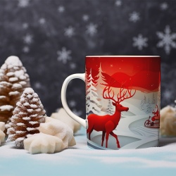 Cana De Craciun - Santa and Reindeers