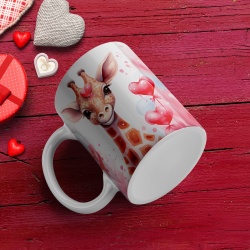 Cana Valentine's Day - Girafe si inimioare (efect de pictura) - Img 3