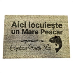 Covor Aici Locuieste un Mare Pescar - mic defect