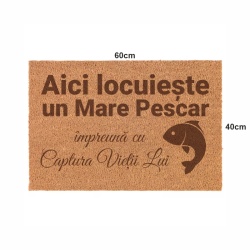Covor de intrare personalizat - 60x40cm - Aici locuieste un mare pescar - Img 2
