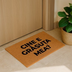Covor de intrare personalizat - 60x40cm - Cine E Grasuta Mea