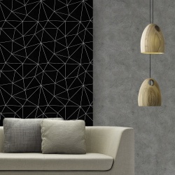 Fototapet Art Deco Fundal Negru cu Linii Albe 138 - Img 2