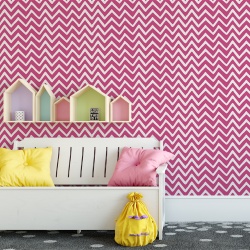 Fototapet Copii Linii In Zig Zag Stilizate cu Fundal Roz 1002-J