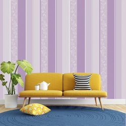 Fototapet Dungi verticale in nuante mov pastel si elemente florale (Stripes 054) - Img 4