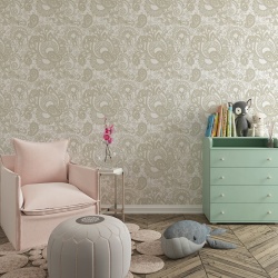 Fototapet Floarea soarelui stilizata si alte ornamente (Arabesque 006)